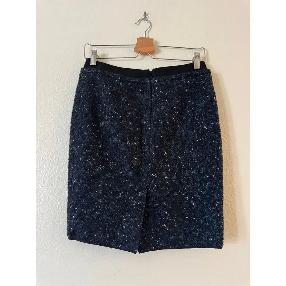 Vera Wang Lavender Label Tweed‎ Wool Blend Pencil Skirt Size 0 Speckled Textured